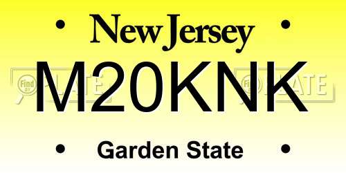 M20KNK New Jersey License Plate
