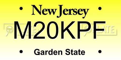 M20KPF New Jersey License Plate