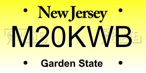 M20KWB New Jersey License Plate