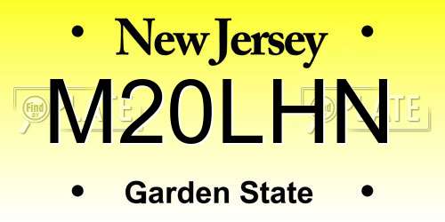 M20LHN New Jersey License Plate
