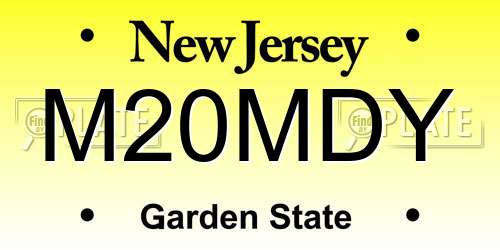 M20MDY New Jersey License Plate