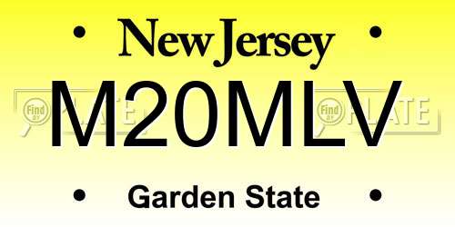 M20MLV New Jersey License Plate