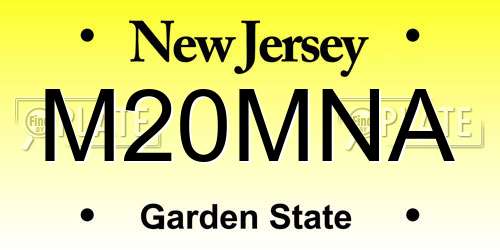 M20MNA New Jersey License Plate