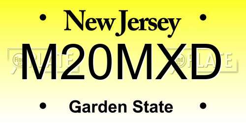 M20MXD New Jersey License Plate