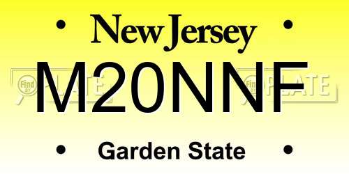 M20NNF New Jersey License Plate