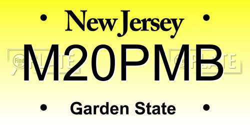 M20PMB New Jersey License Plate
