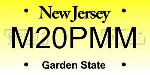 M20PMM New Jersey License Plate