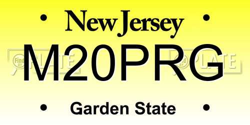 M20PRG New Jersey License Plate