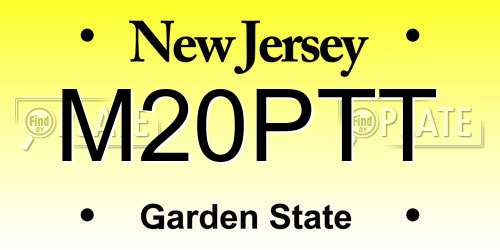 M20PTT New Jersey License Plate