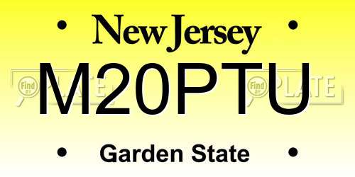 M20PTU New Jersey License Plate