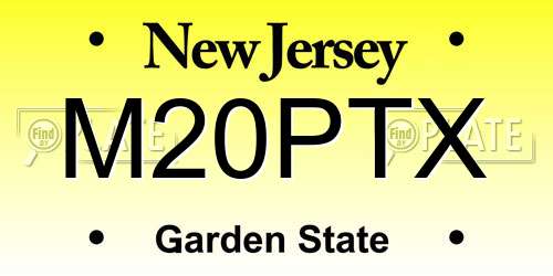 M20PTX New Jersey License Plate