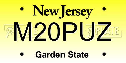 M20PUZ New Jersey License Plate