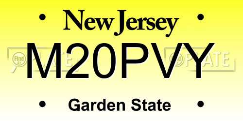 M20PVY New Jersey License Plate