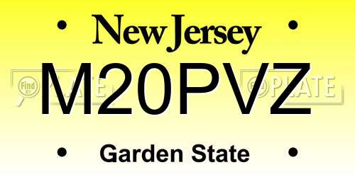 M20PVZ New Jersey License Plate
