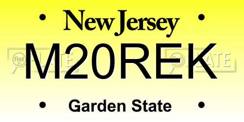 M20REK New Jersey License Plate