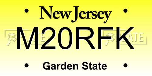 M20RFK New Jersey License Plate