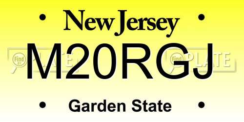 M20RGJ New Jersey License Plate