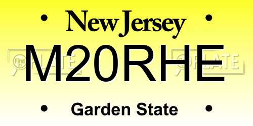 M20RHE New Jersey License Plate