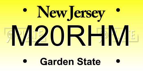 M20RHM New Jersey License Plate