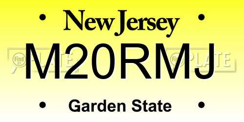 M20RMJ New Jersey License Plate
