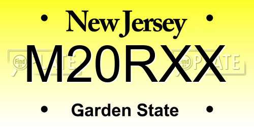 M20RXX New Jersey License Plate