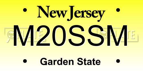 M20SSM New Jersey License Plate