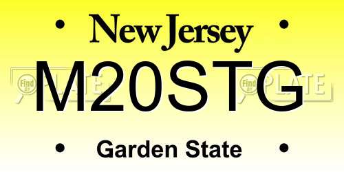 M20STG New Jersey License Plate