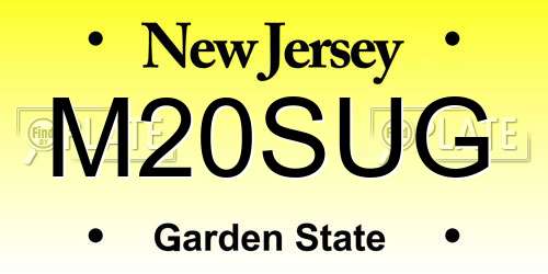 M20SUG New Jersey License Plate