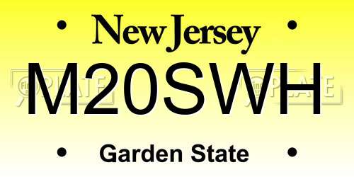 M20SWH New Jersey License Plate