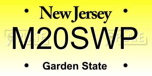 M20SWP New Jersey License Plate