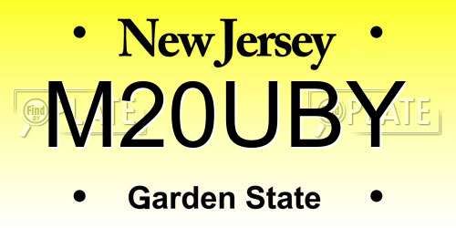 M20UBY New Jersey License Plate