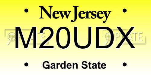 M20UDX New Jersey License Plate