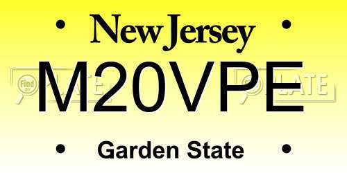 M20VPE New Jersey License Plate