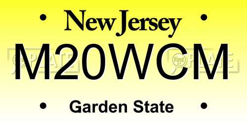 M20WCM New Jersey License Plate