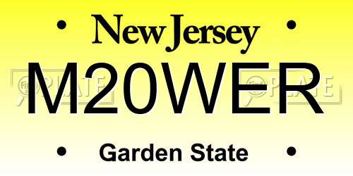 M20WER New Jersey License Plate