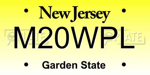 M20WPL New Jersey License Plate