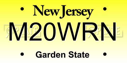 M20WRN New Jersey License Plate
