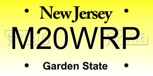 M20WRP New Jersey License Plate