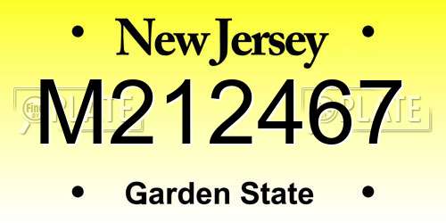 M212467 New Jersey License Plate