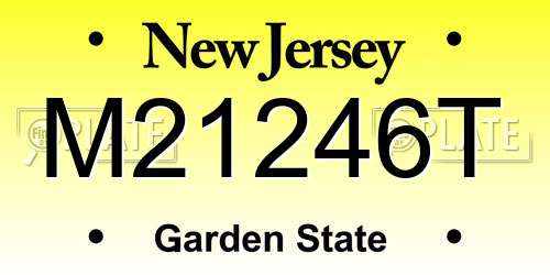 M21246T New Jersey License Plate