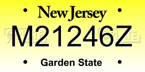 M21246Z New Jersey License Plate