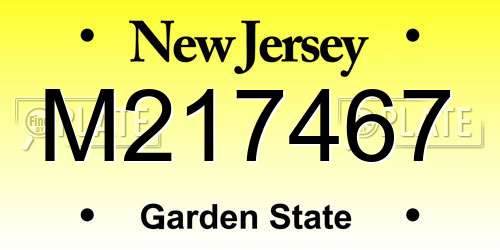 M217467 New Jersey License Plate