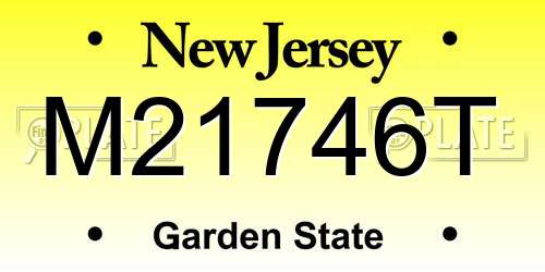 M21746T New Jersey License Plate