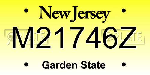 M21746Z New Jersey License Plate