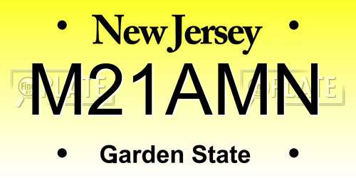 M21AMN New Jersey License Plate