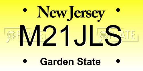 M21JLS New Jersey License Plate