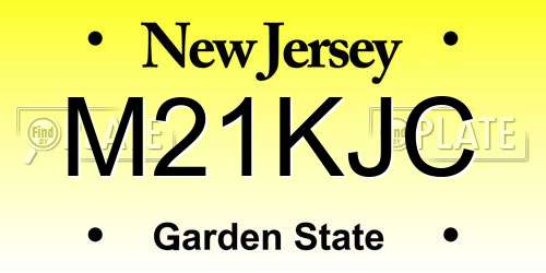 M21KJC New Jersey License Plate