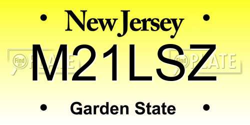 M21LSZ New Jersey License Plate
