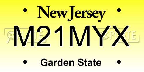 M21MYX New Jersey License Plate