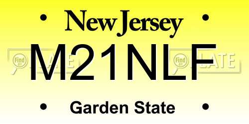 M21NLF New Jersey License Plate